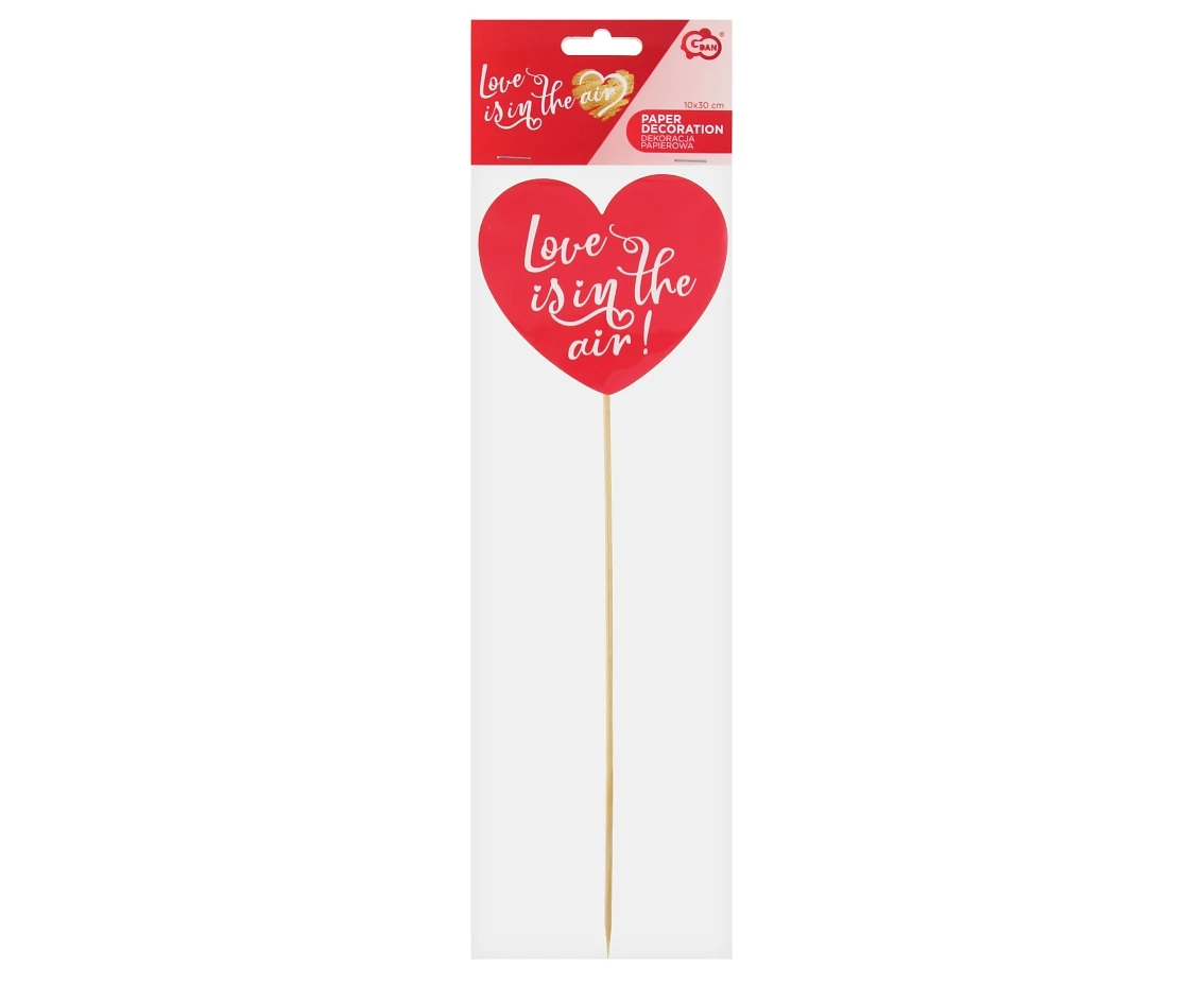 Dekoracja papierowa Love is in the air - Serce, 10x30 cm