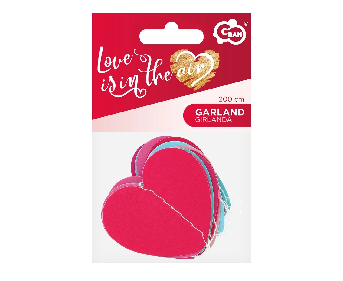 Girlanda papierowa Love is in the air - Serduszka 3D, 200 cm KK