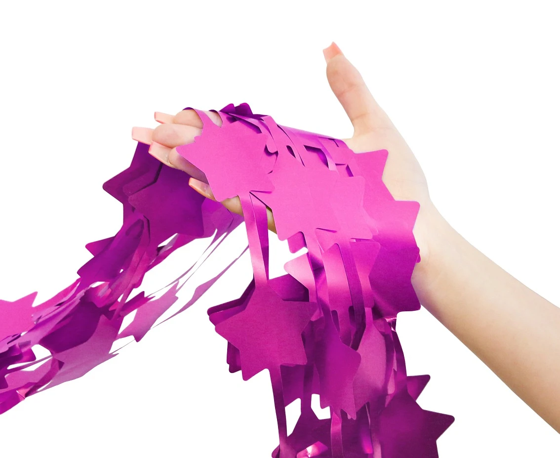 Kurtyna B&C Gwiazdki, matowa magenta, 100x200 cm KK