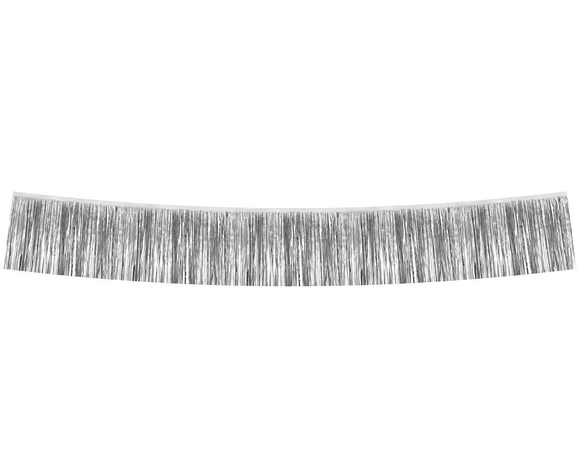 Girlanda dekoracyjna B&C, metaliczne frędzle, srebrna, 30x300 cm