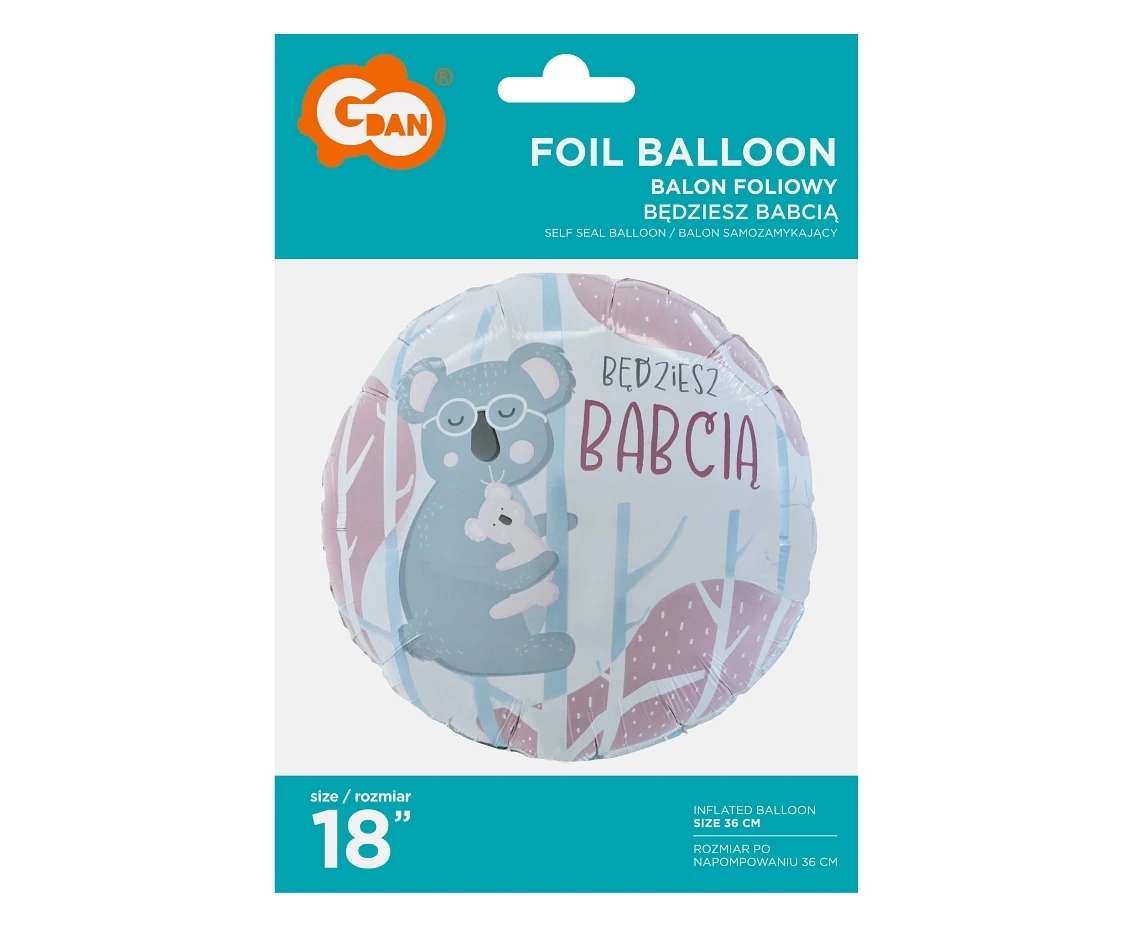 Balon foliowy Będziesz Babcią, 18" KK