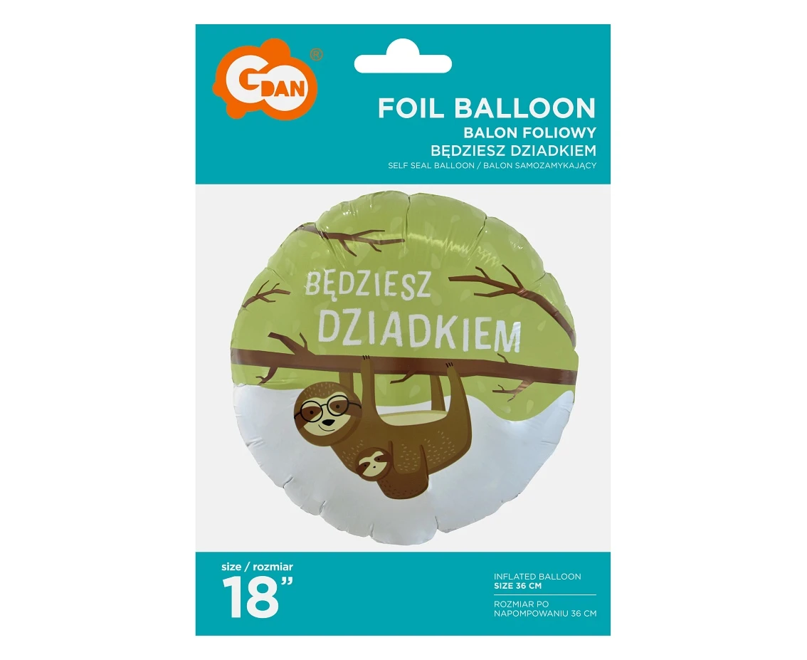 Balon foliowy Będziesz Dziadkiem, 18" KK