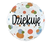 Balon foliowy 18" Dziękuję (kolorowe grochy) KK