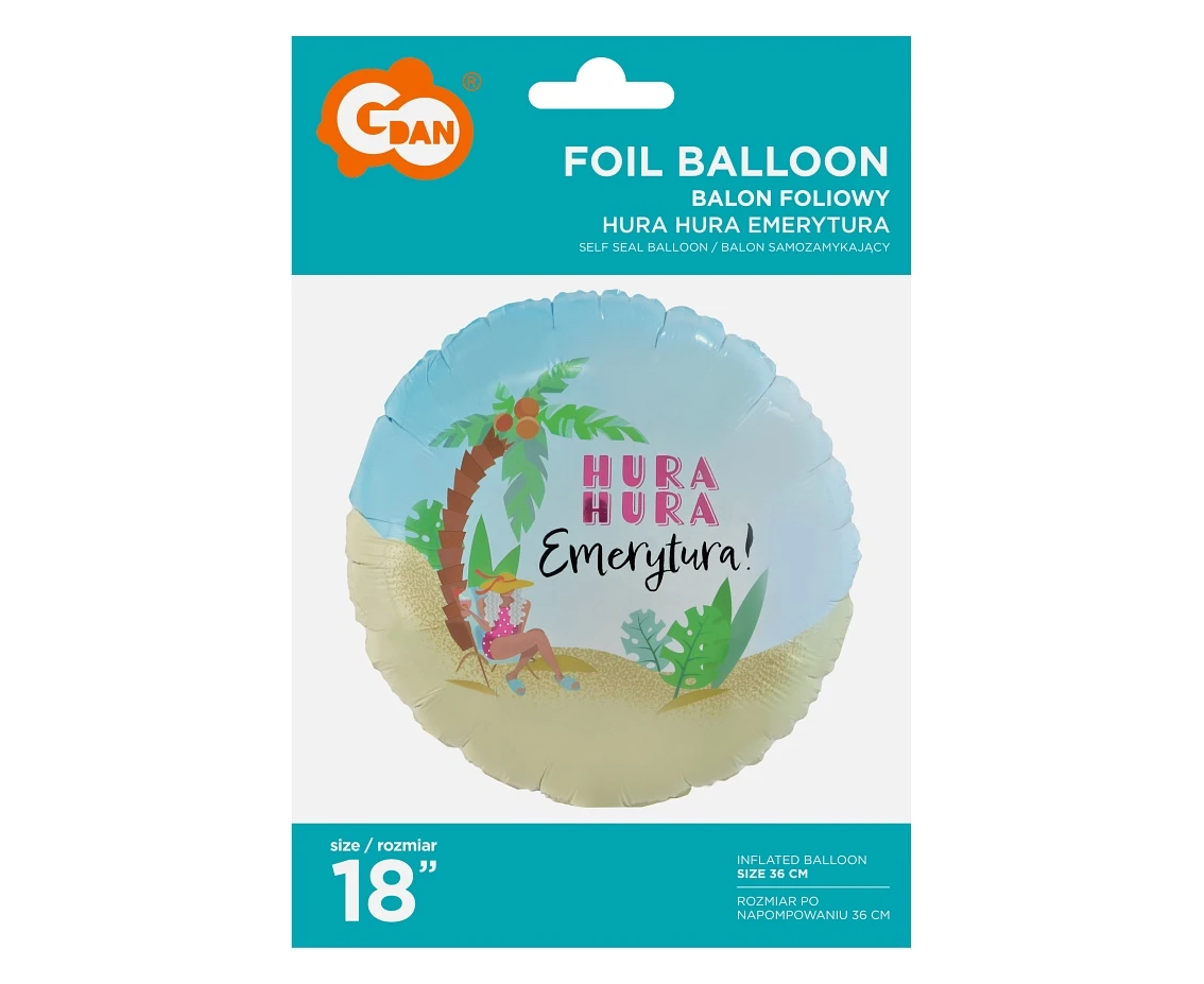 Balon foliowy HURA HURA Emerytura, 18" KK