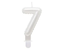 Świeczka B&C cyferka 7, perłowa biała, 7 cm KK