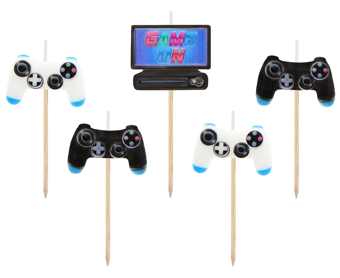 Świeczki pikery Game, dł. całkowita 7 cm, 5 szt.
