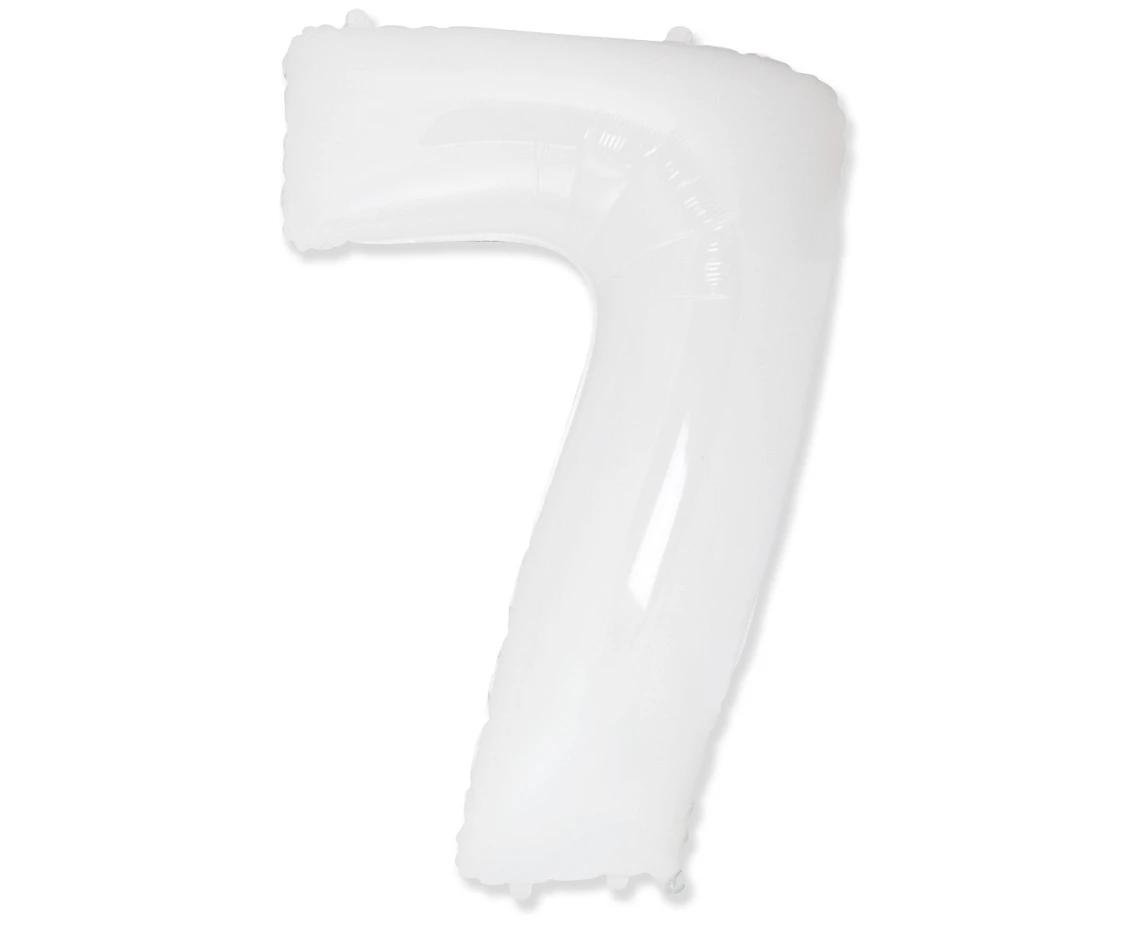 Balon foliowy FX - Number 7 biały, 85 cm KK, niepakowany