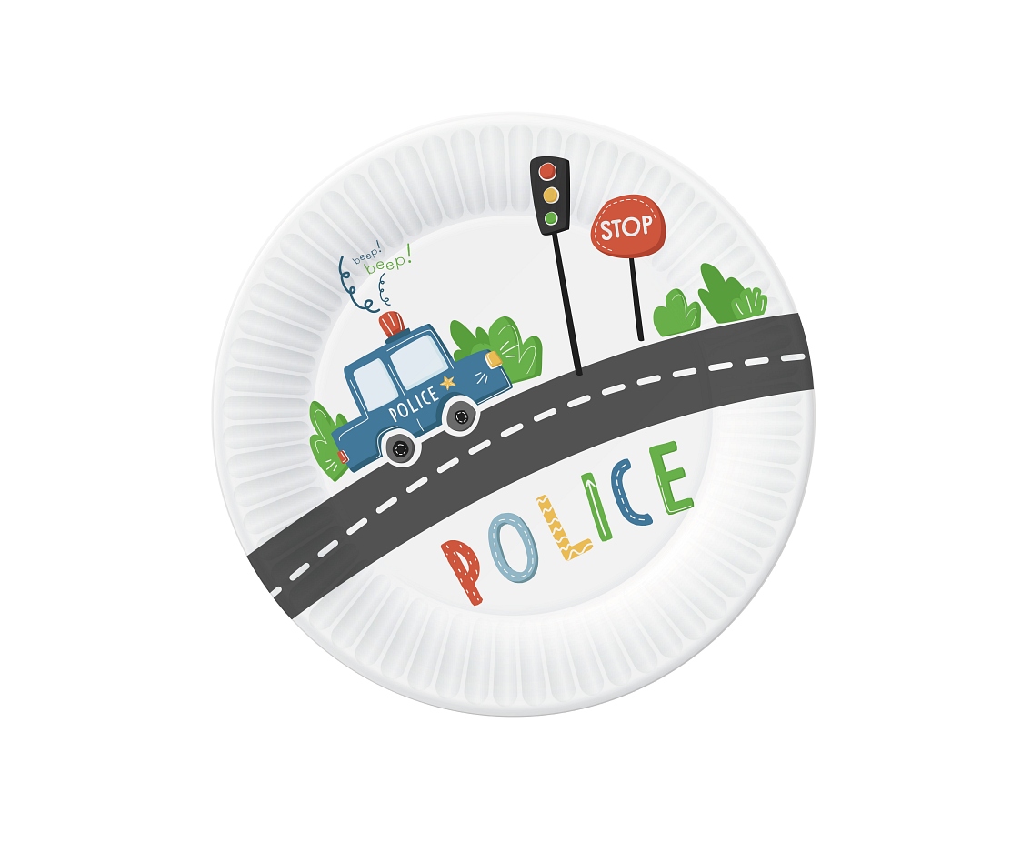 Talerzyki pap. Police, 18 cm, 6 szt. KK