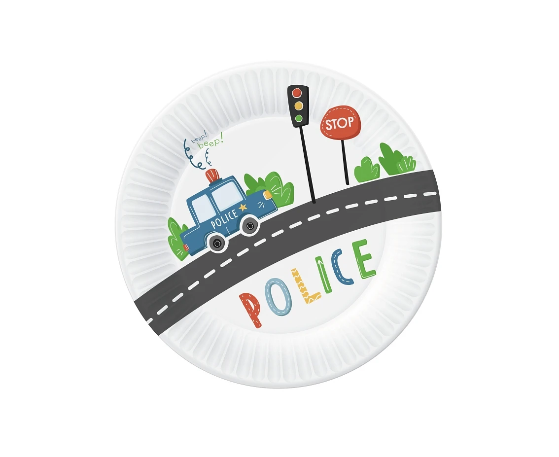 Talerzyki pap. Police, 18 cm, 6 szt. KK