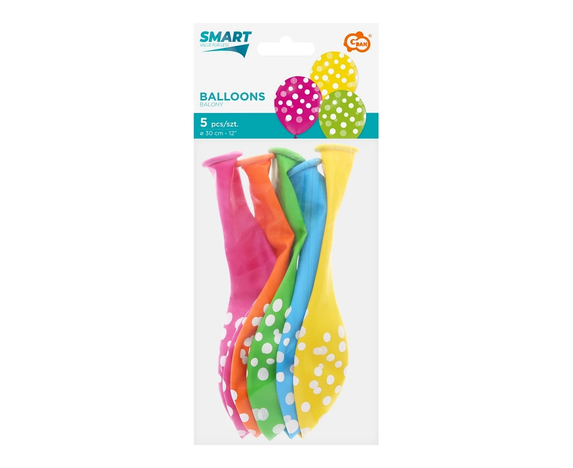 Balony Groszki, 12 cali/ 5 szt.
