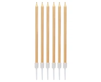 Świeczki B&C metaliczne jasnozłote, 11 cm, 6 szt.
