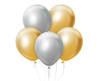 Balony B&C 12", platyna złote i srebrne, 50szt.