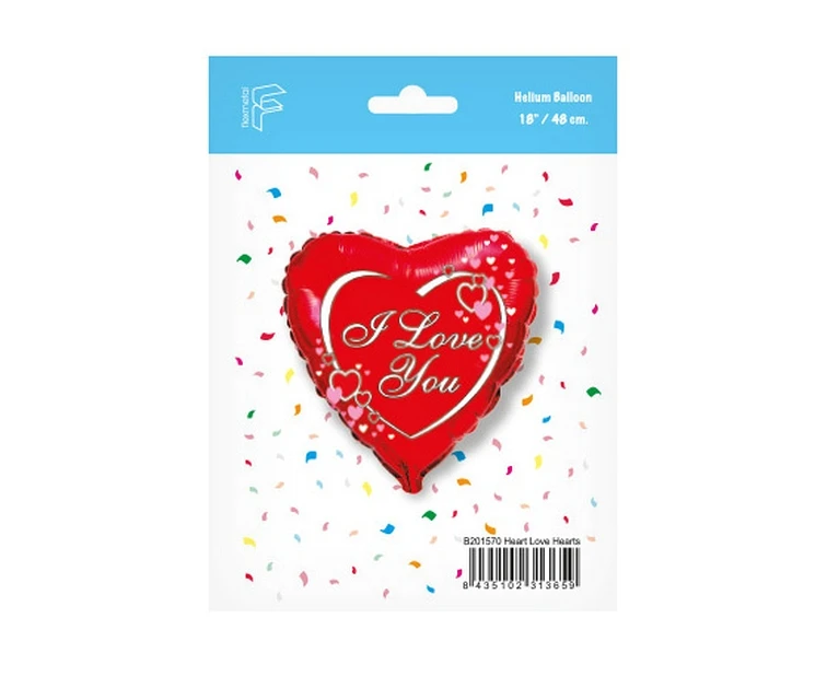 Balon foliowy 18" FX - I love you - red, pakowany