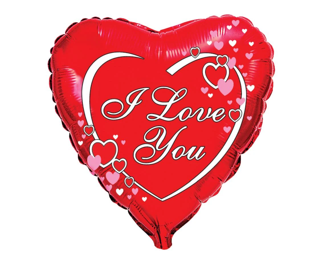 Balon foliowy 18" FX - I love you - red, pakowany