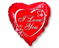 Balon foliowy 18" FX - I love you - red, pakowany