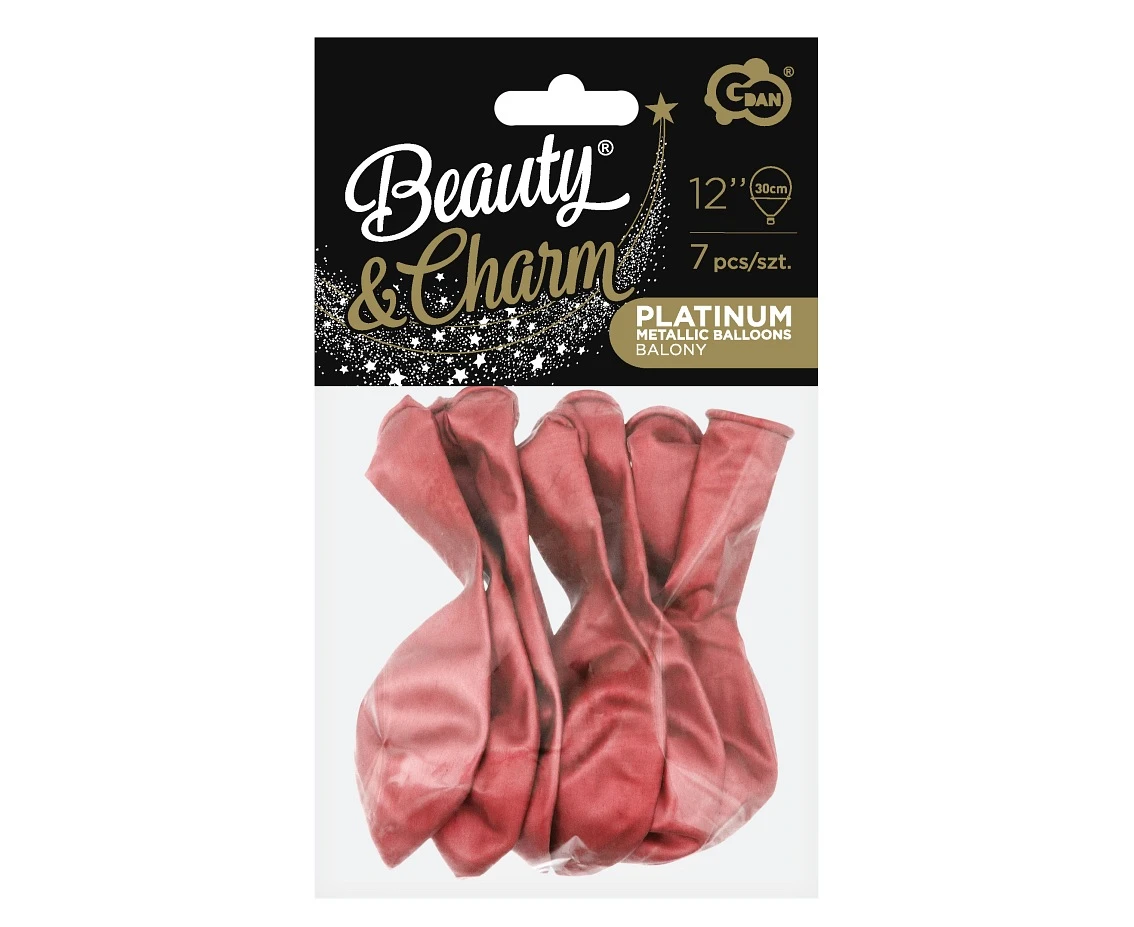 Balony B&C 12", platyna jasnoczerwone, 7szt.