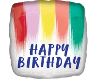 Balon foliowy 18" SQR "Happy Birthday" Paint, zapakowany KK