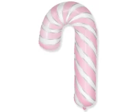 Balon foliowy 24" FX - Świąteczny lizak, różowo-biały, niepakowany