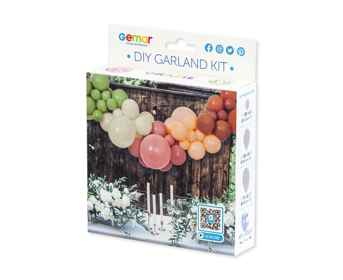 Girlanda balonowa Gemar, diy boho, 65szt.