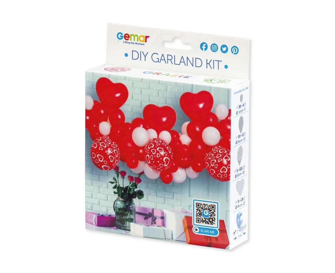Girlanda balonowa Gemar, diy love, 65szt.