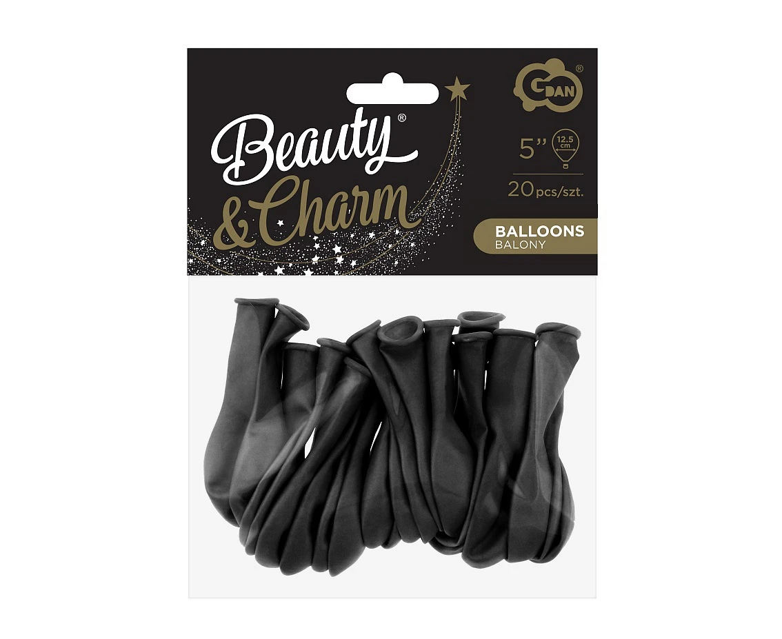 Balony B&C 5", metalik czarne, 20szt.