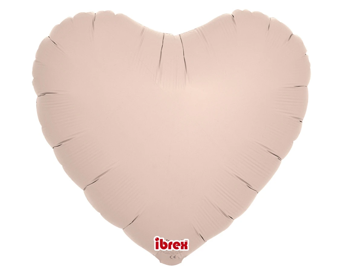 Balon Ibrex Hel, serce 14", Shell Pink, 5 szt.