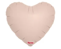 Balon Ibrex Hel, serce 14", Shell Pink, 5 szt.