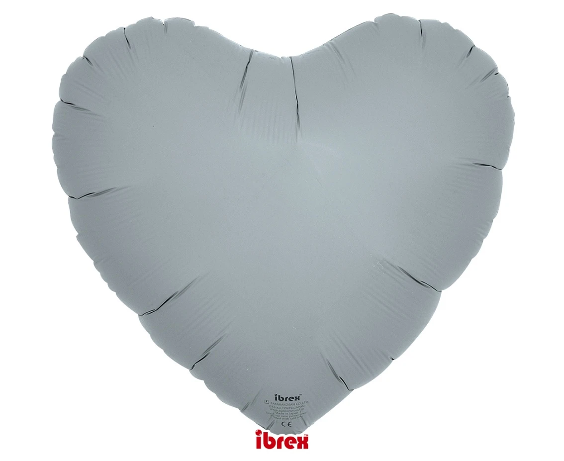 Balon Ibrex Hel, serce 14", Blue Gray, 5 szt.