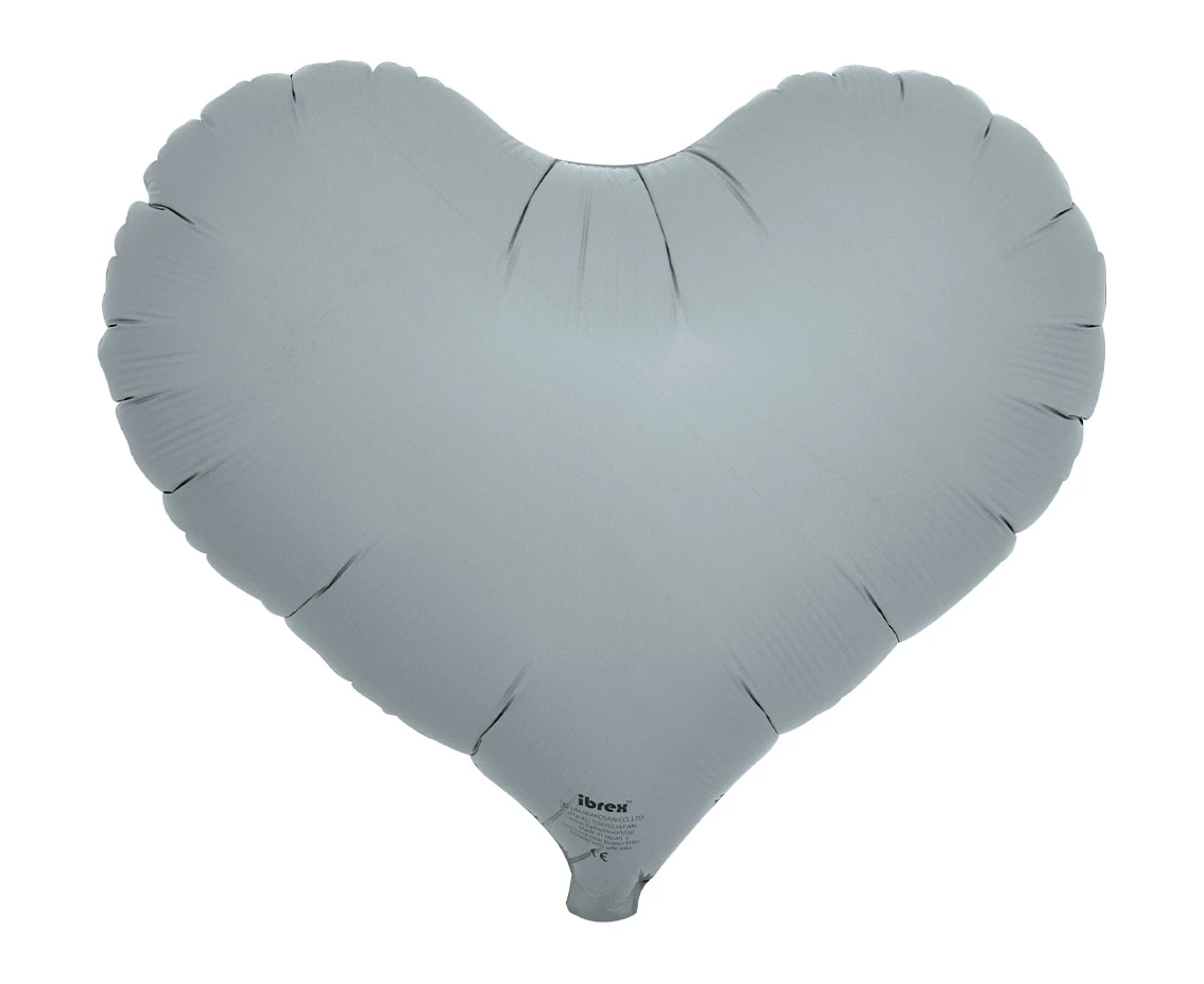 Balon Ibrex Hel, serce Jelly 14", Blue Gray, 5 szt.