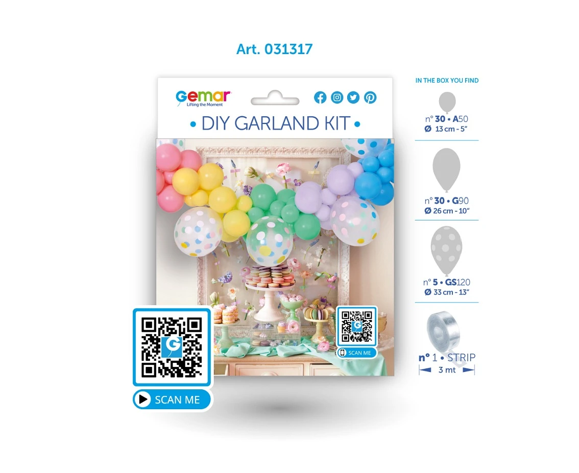 Girlanda balonowa Gemar, diy macaron, 65szt.