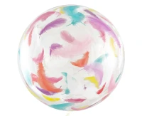Balon Aqua - kryształowy, kolorowe piórka, 20 cali KK