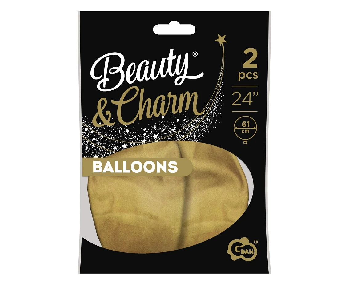 Balony B&C 24", platyna jasnozłote, 2szt.