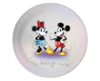 Talerzyki papierowe Disney 100 - Mickey & Minnie, next generation, 23 cm, 8 szt. (plastic-free) KK