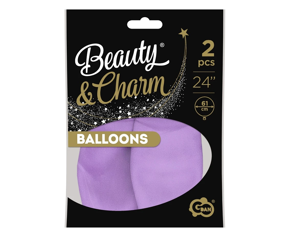 Balony B&C 24", macaron lawendowe, 2szt.