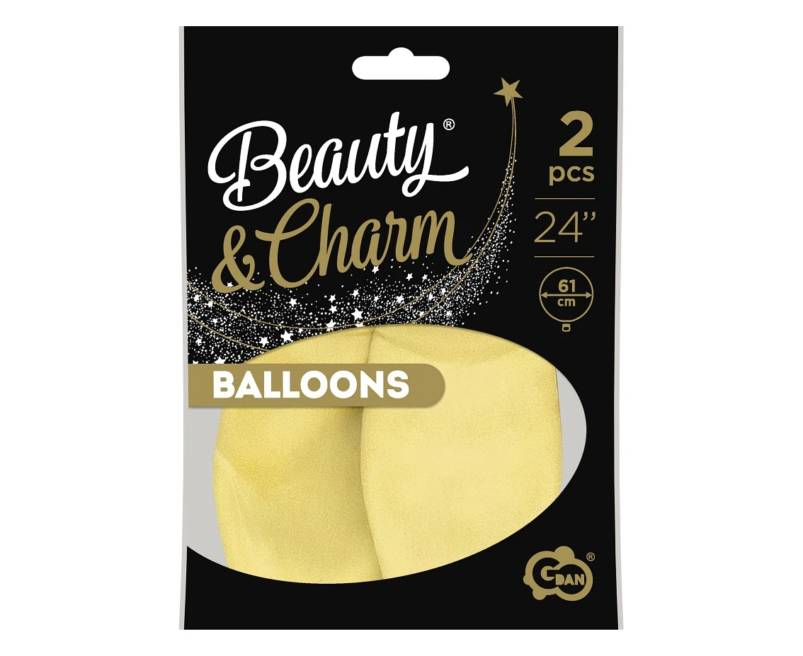 Balony B&C 24", macaron waniliowe, 2szt.