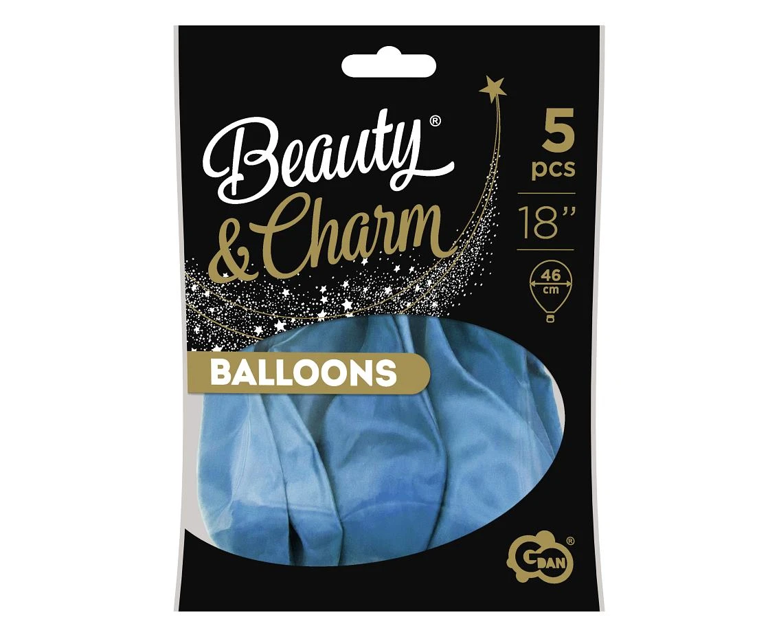Balony B&C 18", platyna jasnoniebieskie, 5szt.