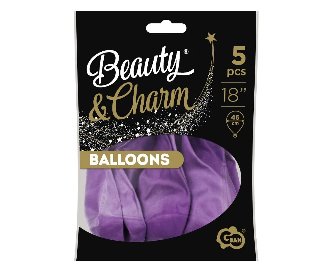 Balony B&C 18", platyna jasnofioletowe, 5szt.