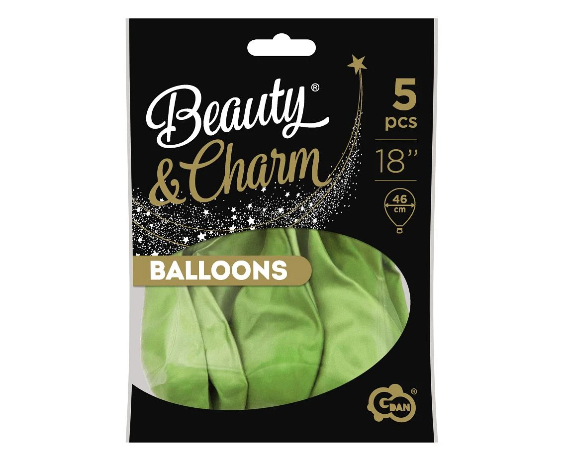 Balony B&C 18", platyna oliwkowe, 5szt.