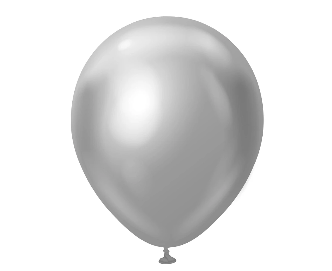 Balony B&C 18", platyna srebrne, 5szt.