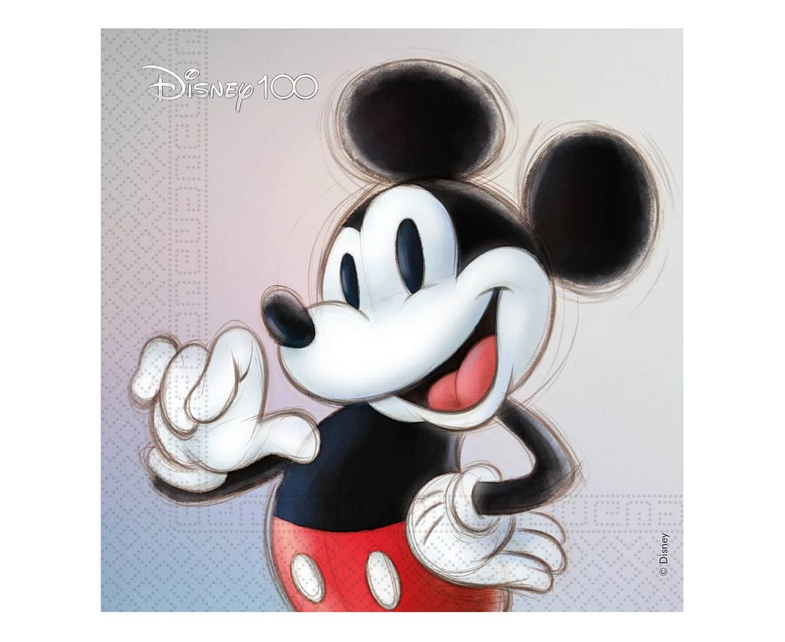 Serwetki papierowe Disney 100 - Mickey, 33x33 cm, 20 szt. KK