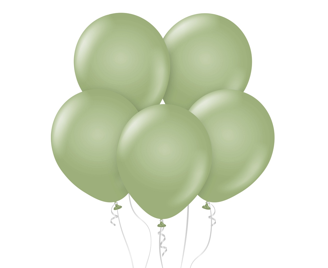 Balony B&C 18", pastel szaro-zielone, 5szt.