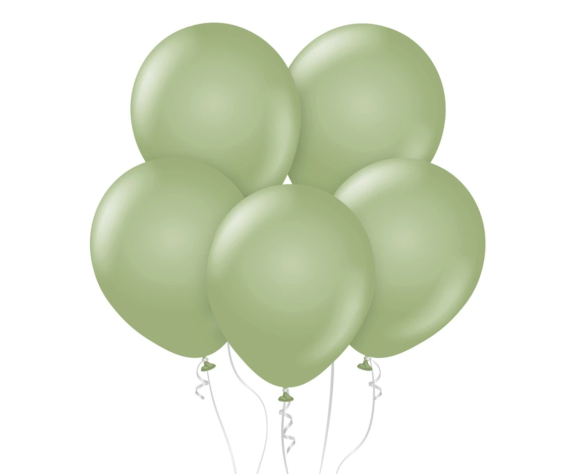 Balony B&C 18", pastel szaro-zielone, 5szt.