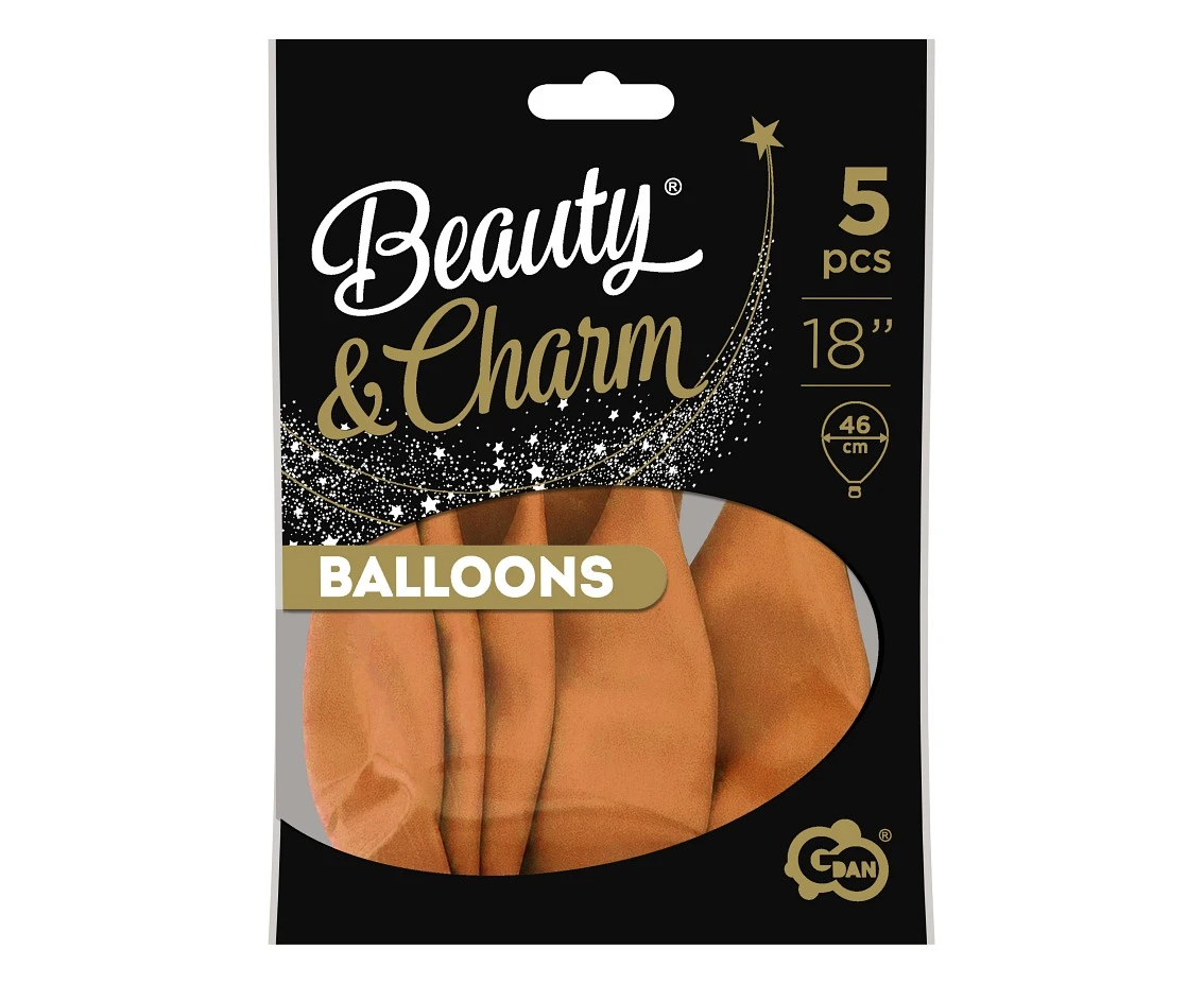 Balony B&C 18", pastel karmelowe, 5szt.