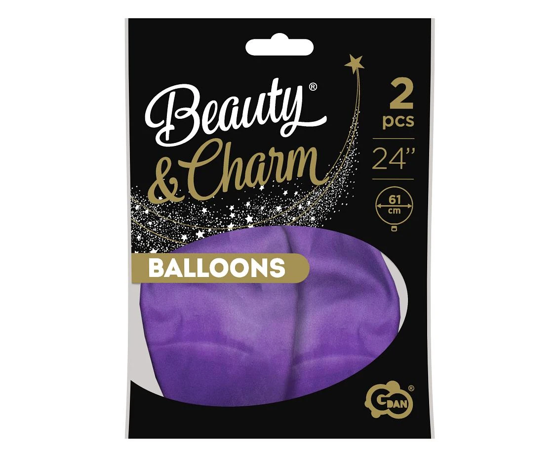 Balony B&C 24", platyna jasnofioletowe, 2szt.