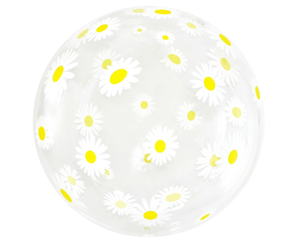 Balon Aqua - kryształowy, stokrotki, 20 cali