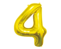 Balon foliowy B&C Cyfra 4, złota, 85 cm AA