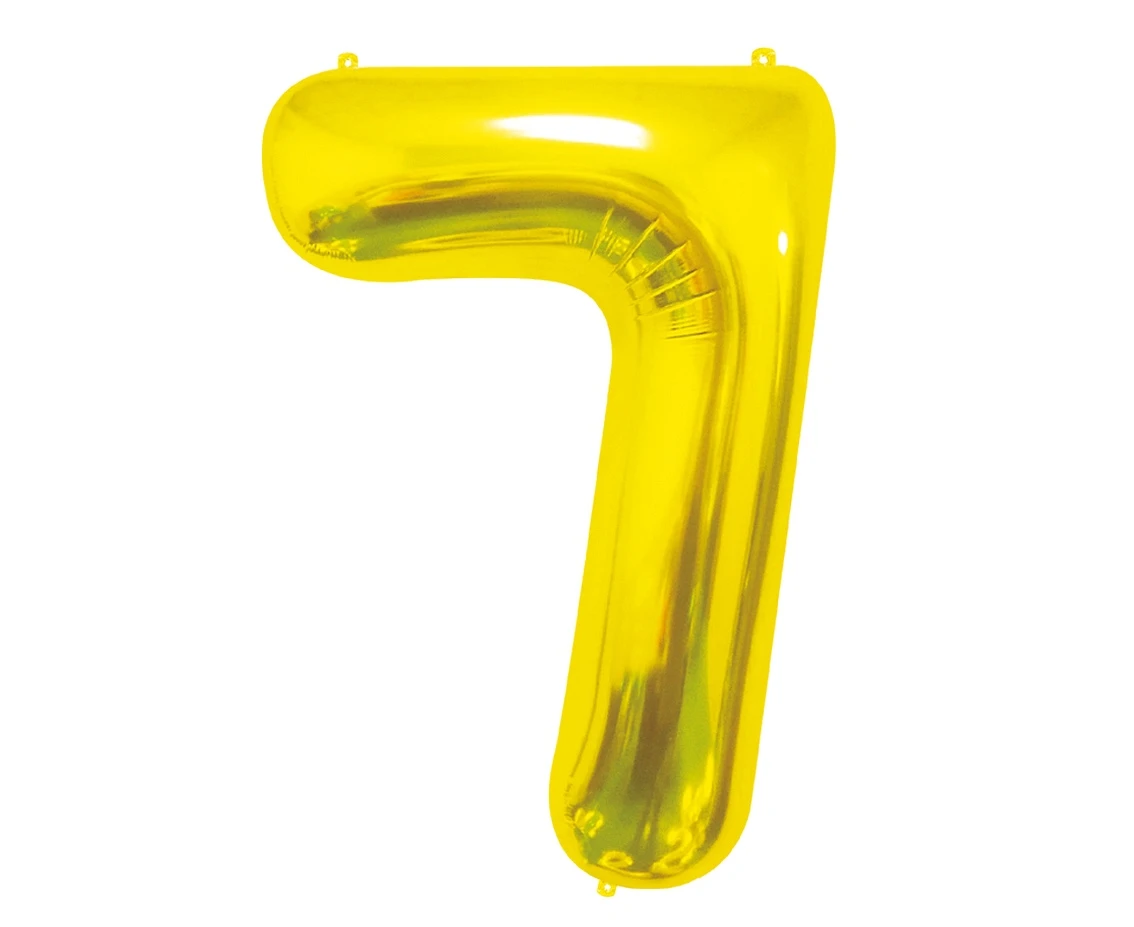 Balon foliowy B&C Cyfra 7, złota, 85 cm AA