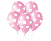 Balony Premium Grochy, jasnoróżowe, 12"/ 5 szt.