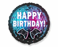 Balon foliowy 18" FX - Happy Birthday - Kontroler (Gamepad), niepakowany
