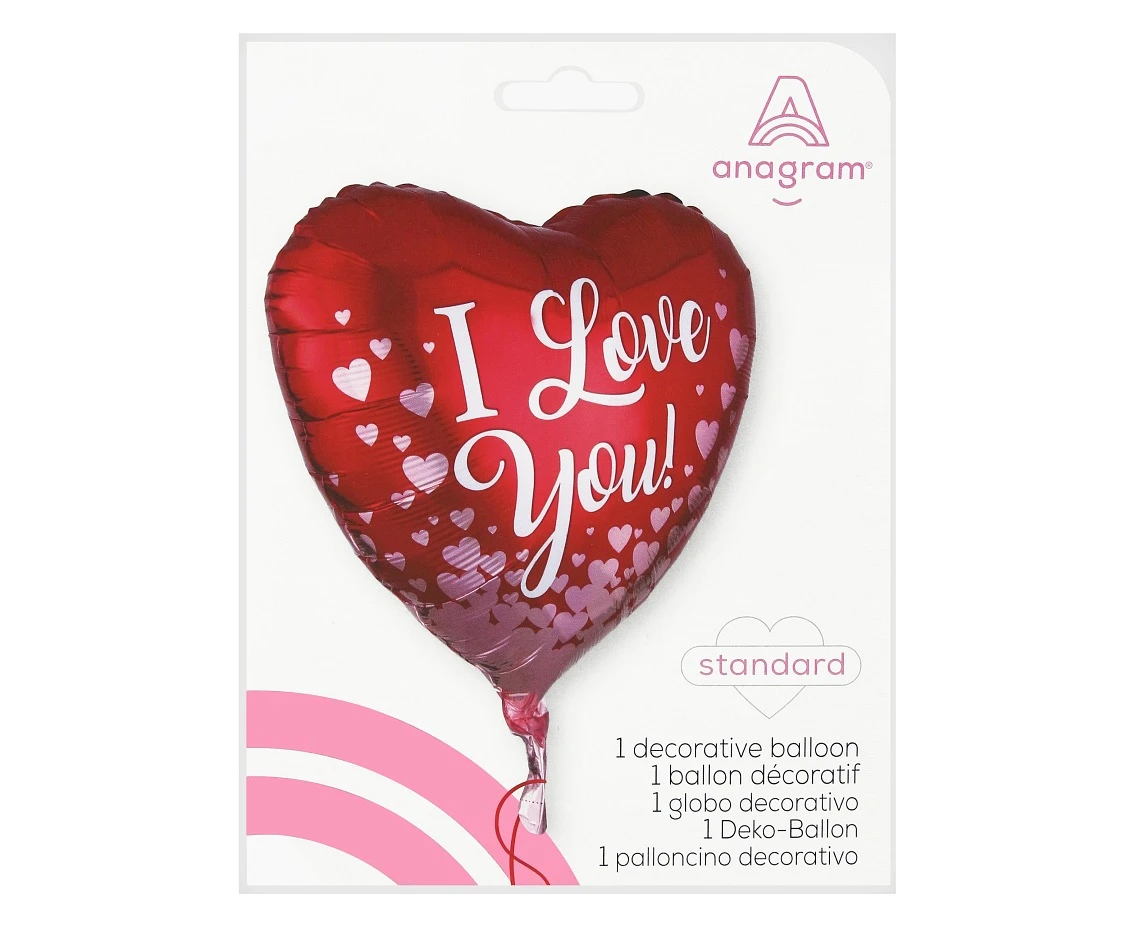 Balon foliowy 18'''' HRT - Rose Gold Hearts, zapakowany KK
